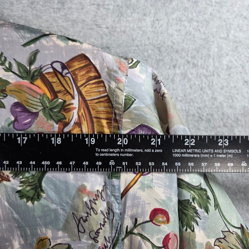 EVR Silk Bomber Jacket Womens Medium Multi-Color Vintage Garden Print Full Zip - Picture 8 of 9